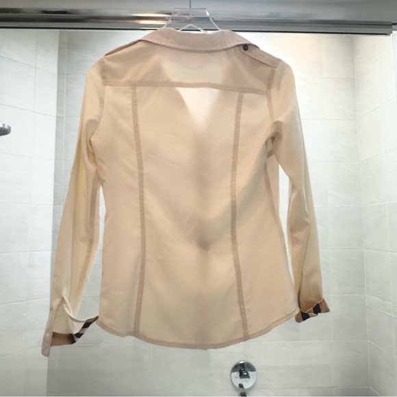 Burberry Button Down Shirt with Check Trim - Picture 2 of 5